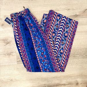 NWT Zara Silky Wide Leg Patterned Pants Size Medium